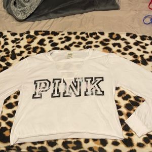Gently used White womens shirt from PINK size small , good condition